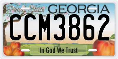 GA license plate CCM3862