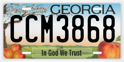 GA license plate CCM3868