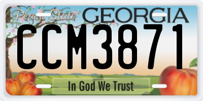 GA license plate CCM3871