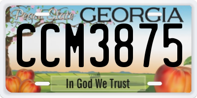 GA license plate CCM3875