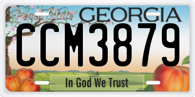 GA license plate CCM3879
