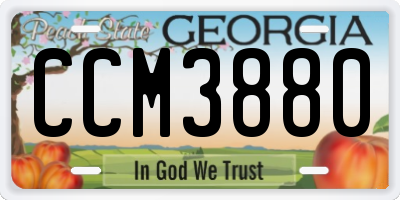 GA license plate CCM3880
