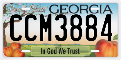 GA license plate CCM3884