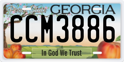 GA license plate CCM3886