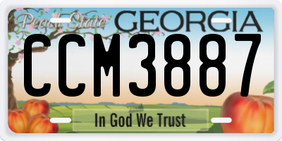 GA license plate CCM3887