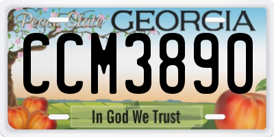 GA license plate CCM3890