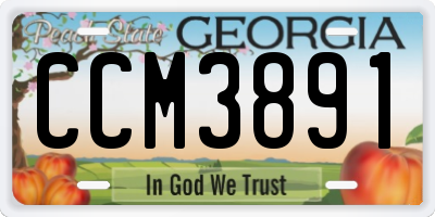 GA license plate CCM3891