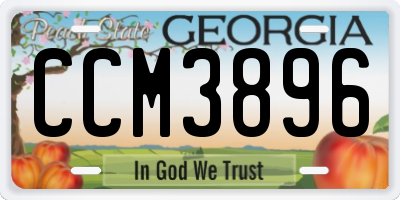 GA license plate CCM3896