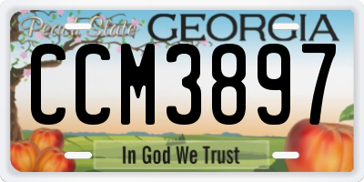 GA license plate CCM3897