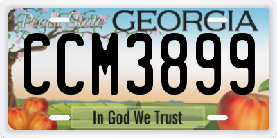 GA license plate CCM3899