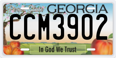 GA license plate CCM3902