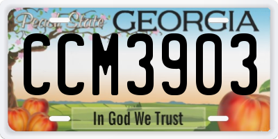 GA license plate CCM3903