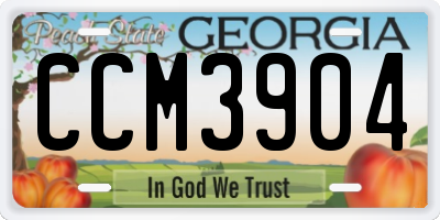 GA license plate CCM3904
