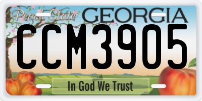 GA license plate CCM3905
