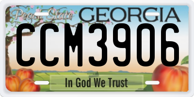 GA license plate CCM3906