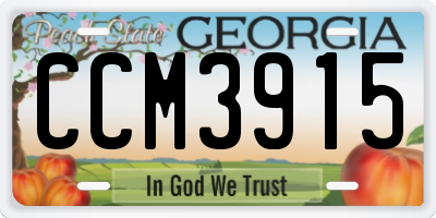GA license plate CCM3915