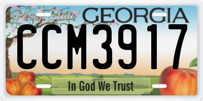 GA license plate CCM3917