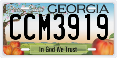 GA license plate CCM3919
