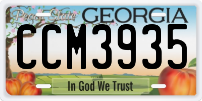 GA license plate CCM3935