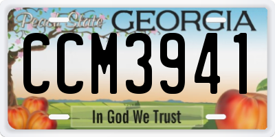 GA license plate CCM3941