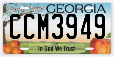 GA license plate CCM3949