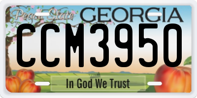 GA license plate CCM3950