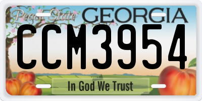 GA license plate CCM3954
