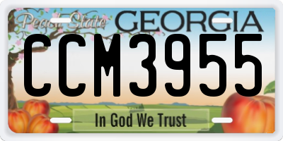 GA license plate CCM3955