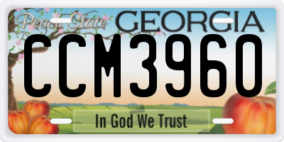 GA license plate CCM3960