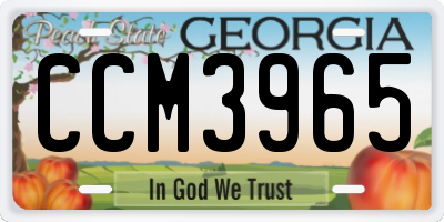 GA license plate CCM3965
