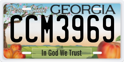 GA license plate CCM3969