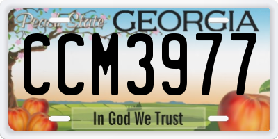 GA license plate CCM3977