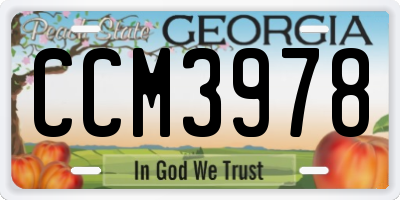 GA license plate CCM3978
