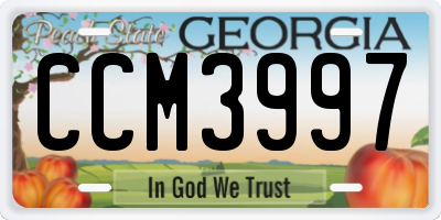 GA license plate CCM3997