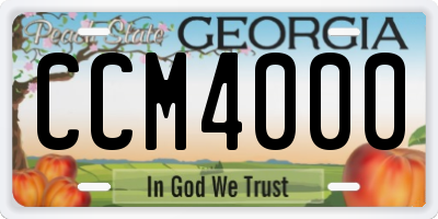 GA license plate CCM4000