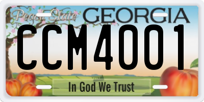 GA license plate CCM4001