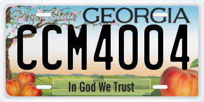 GA license plate CCM4004