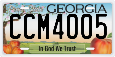 GA license plate CCM4005