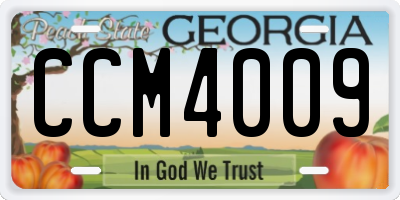 GA license plate CCM4009