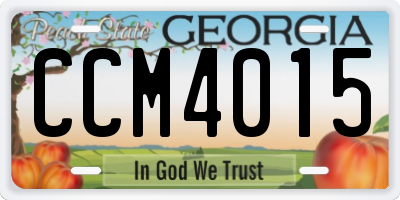 GA license plate CCM4015