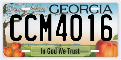 GA license plate CCM4016