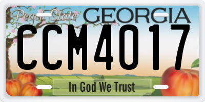 GA license plate CCM4017