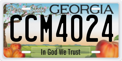 GA license plate CCM4024
