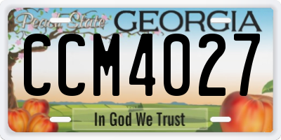 GA license plate CCM4027