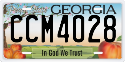 GA license plate CCM4028