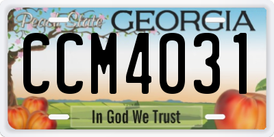 GA license plate CCM4031