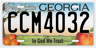 GA license plate CCM4032