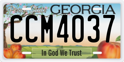 GA license plate CCM4037