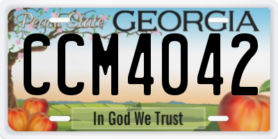 GA license plate CCM4042