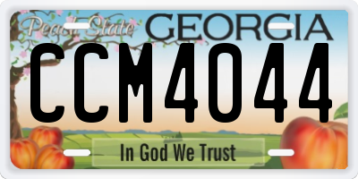 GA license plate CCM4044